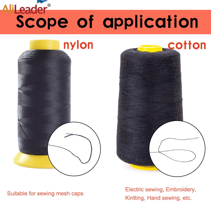 Máquina de coser para cabello, herramientas para pelucas, hilo para tejer de algodón y nailon, accesorios para pelucas, gorras, herramientas de extensión de cabello