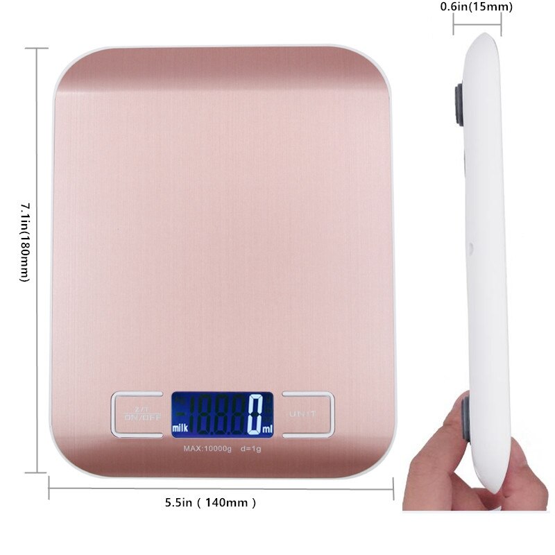 Báscula Digital de Metal para pesar alimentos, balanza electrónica de 10Kg, 1G, herramientas de cocina para el hogar