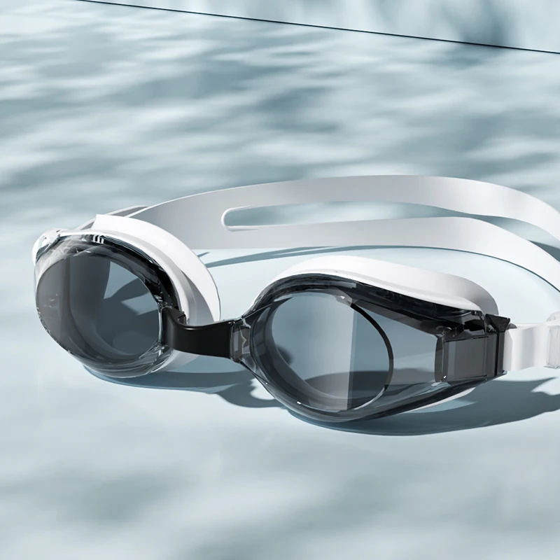 High-definition zwembril voor volwassen zwemuitrusting Waterdichte bril voor volwassenen Platte transparante duikbril: WHITE