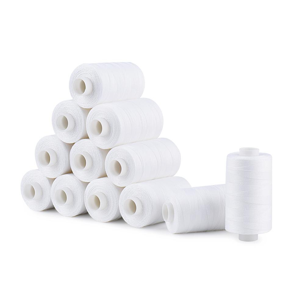Simthread 30wt Baumwolle Nähgarn Bausatz 12 Weiß Farbe für Quilten NäHenne Setzen Stickerei Applikationen etc