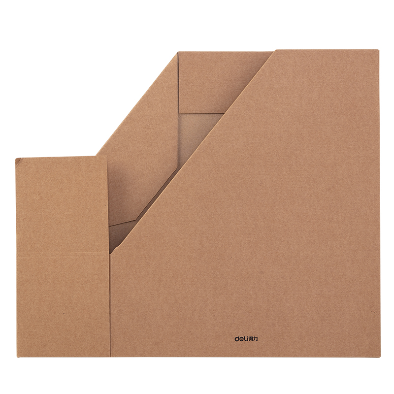 Deli 78984 Kraft Paper Frame Document tray file tray Home Office Data Receiving Box Foldable Data Box Two Colours Foldable