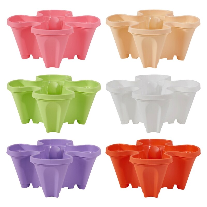 Stand Stacking Planters Strawberry Planting Pots with Drainage Holes Plastic Flower Pot