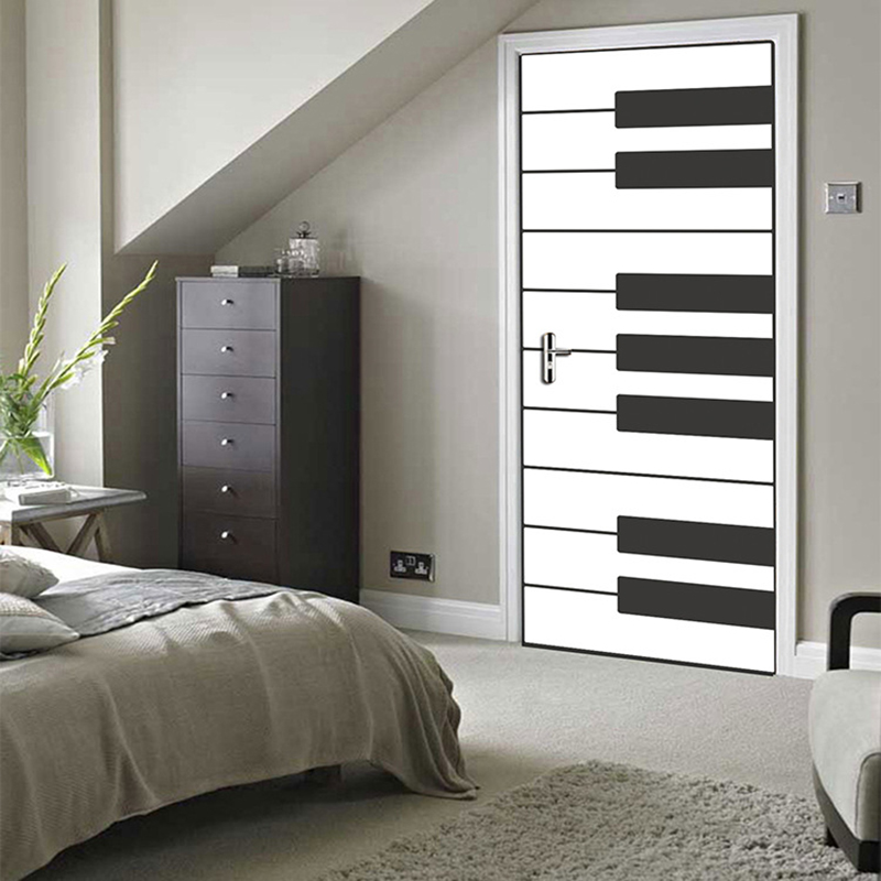 Samoprzylepne naklejki drzwi tapety pcv naklejki na drzwi fortepianu sypialnia salon Dom dekoracje 3D plakat naklejki ścienne malowidła