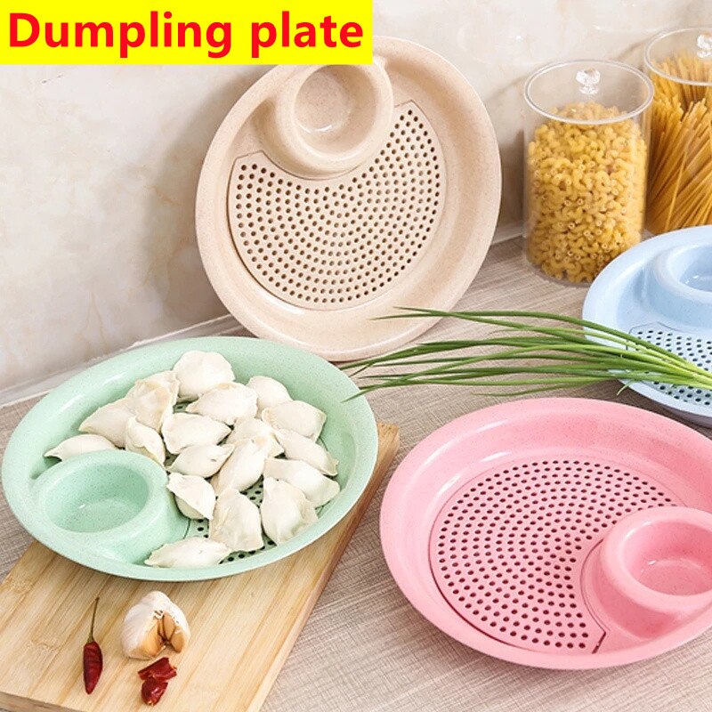 Lightweight Wheat Straw Plates, Unbreakable Eco-Friendly Reusable Plastic Plates, Salad Plates, Camping Plates, Dumplings Dish