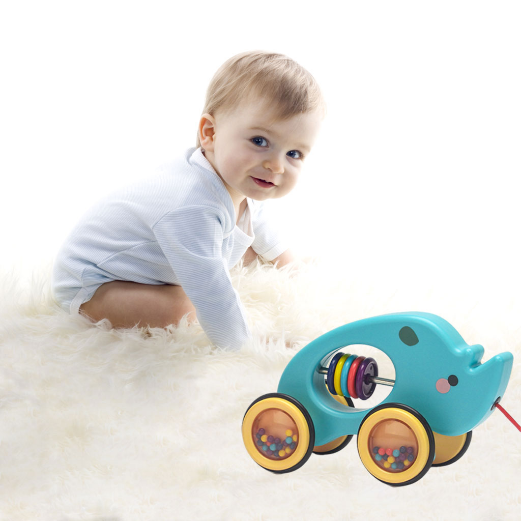 Peuter Push &amp; Pull Speelgoed, Pull-Along Baby Speelgoed Met Ruisend Wielen, Push En Pull Actie, vroege Speelgoed, Best Birthday: Rhinoceros