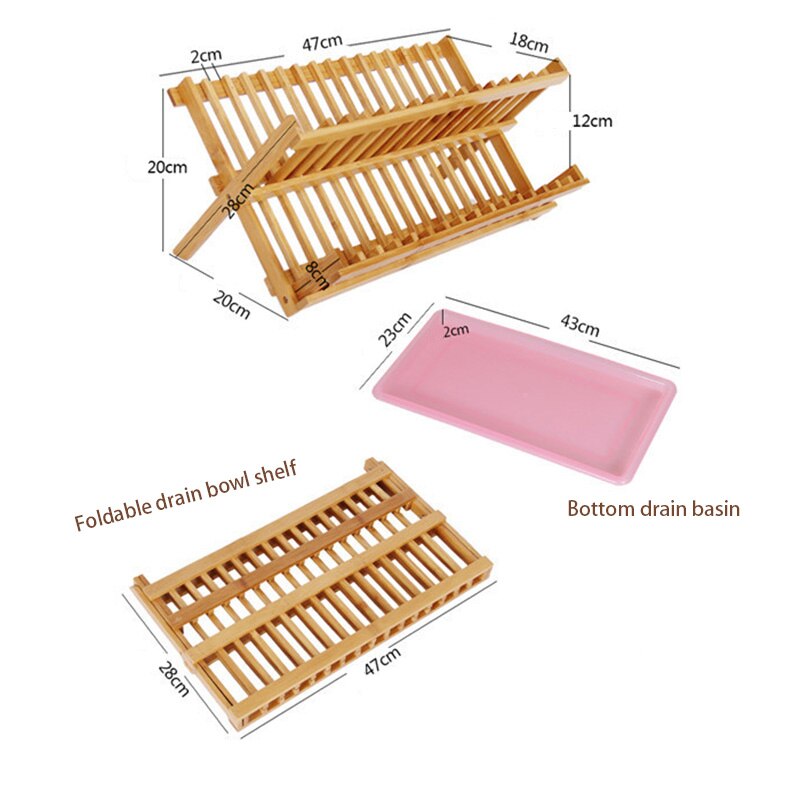 Houten Droogrekken Opslag Houders Keuken Gerechten Rack Droogrekken Voor Kom Plaat Schotel Drogen Afdruiprek Bestek Plank Water Lade