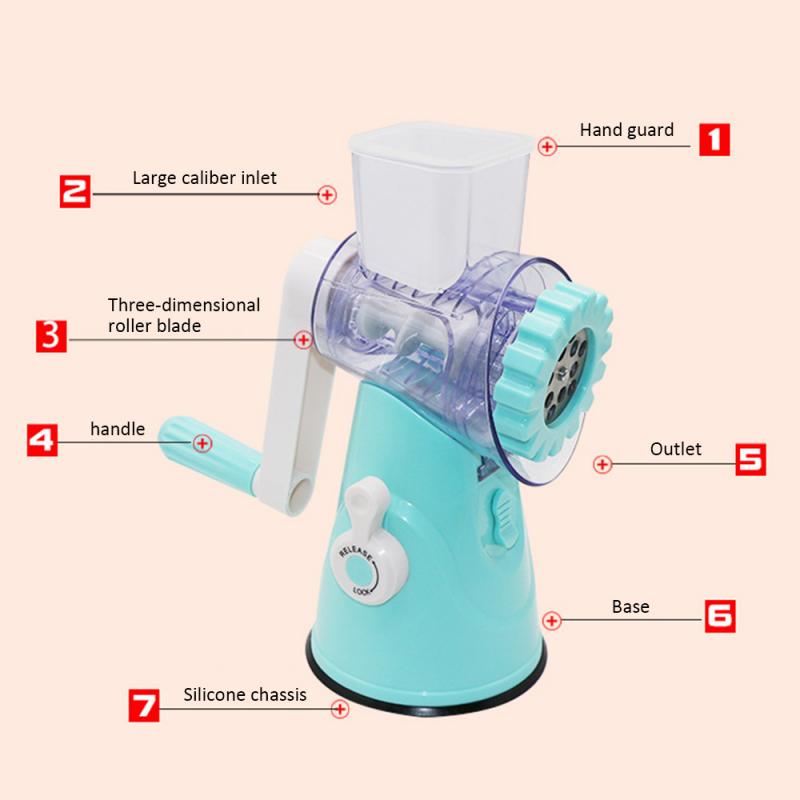 Rotary Kaas Rasp Fruit Snijder Vleesmolen Groente Mandoline Slicer Handleiding Vlees Slijpmachines Keuken Accessoires