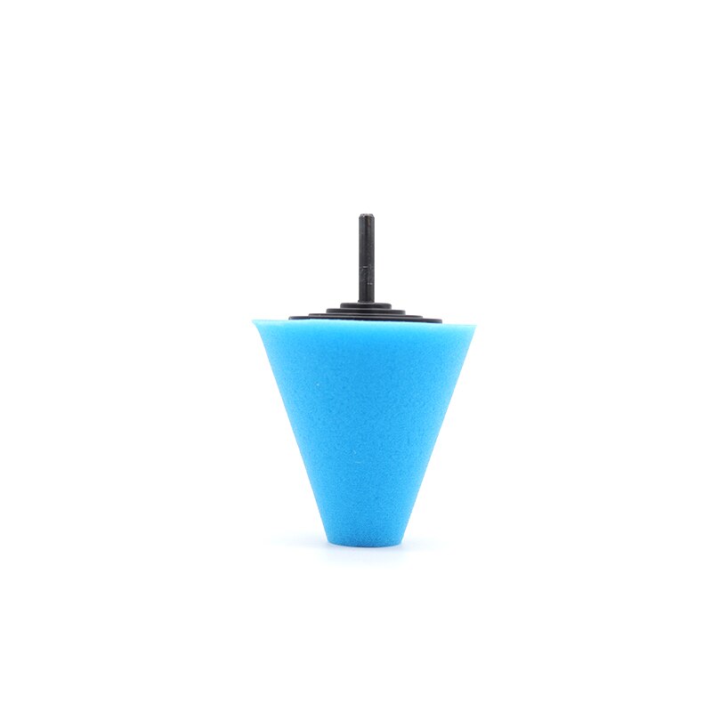 Almohadilla pulidora en forma de cono, almohadillas de pulido de 3 pulgadas para piezas irregulares, funciona con pulidor de cera, taladro eléctrico, esponja de pulido de coche: Azul