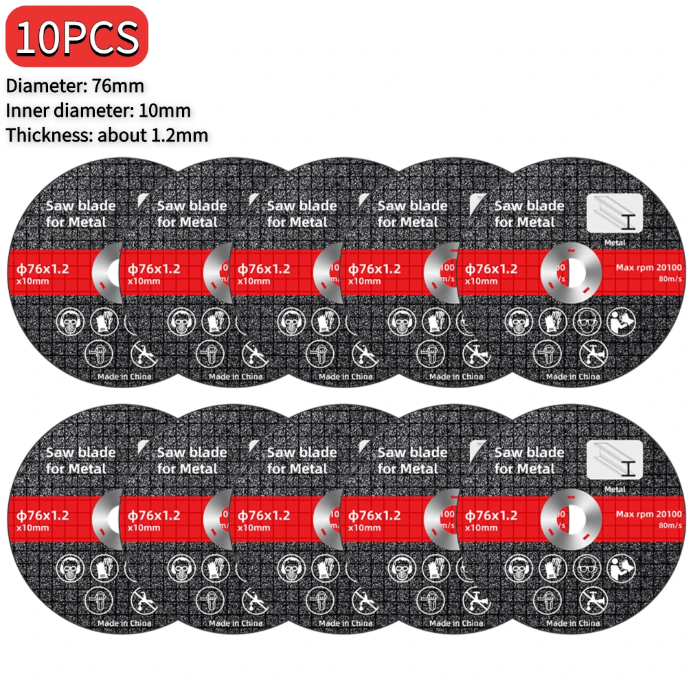 1-20pcs 76mm Saw Blade Electric Grinding Cutting Discs Circle Wheels Metal Cutter Power Tools Wood Cutting Sanding Grinder Discs: 125mm
