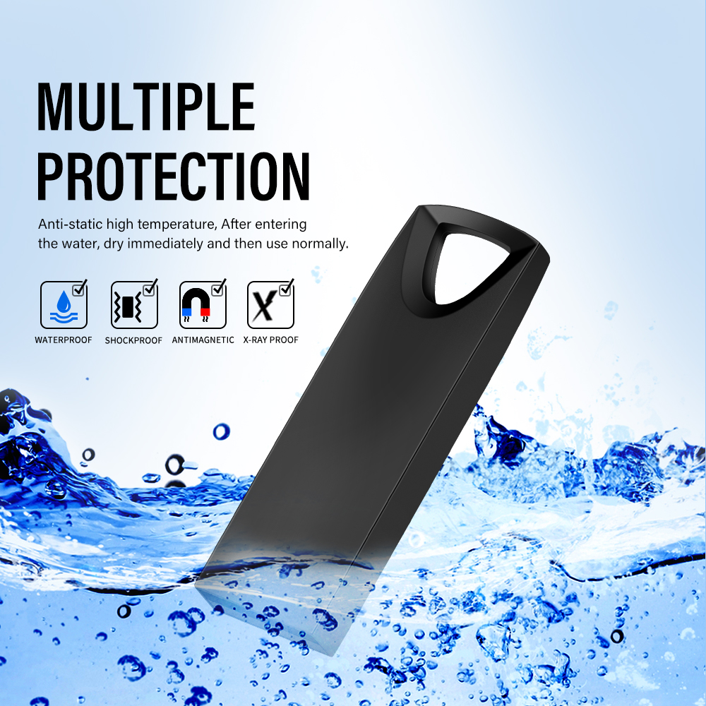 Unidades flash USB de metal de alta velocidade 1GB 2GB 4GB Pendrive 8GB 16GB Pen Drive 32GB 64GB Memória USB Sticks