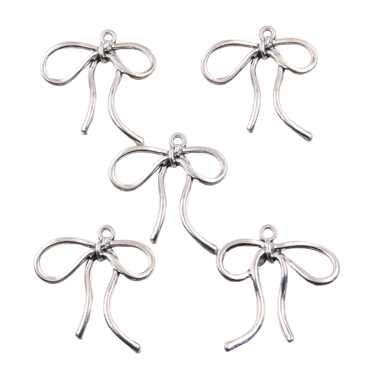 20Pcs 13 Style Metal Alloy Cute Hollow Bow Charms Pendants For Jewelry Making DIY Handmade Craft: Antique Bronze Plated