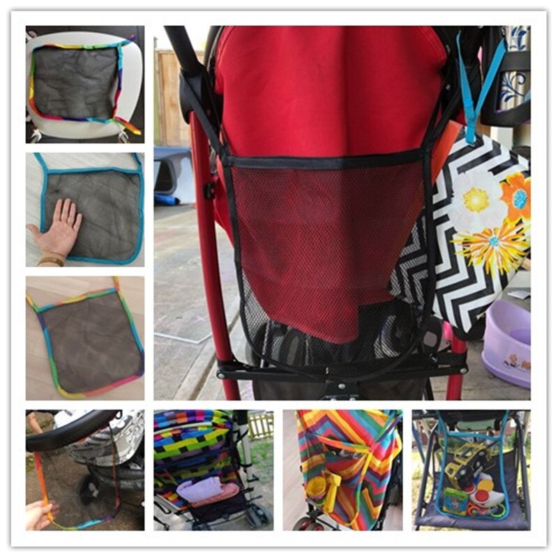 Bolsa de carrinho de bebê, malha para armazenamento de carrinho de bebê, organizador de assento, bolsa de transporte, acessórios, imperdível