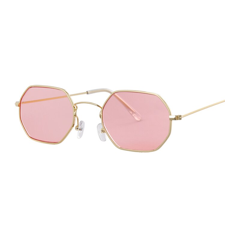 Polygon zonnebrillen dames merk zonnebrillen dames candy kleur legering spiegel street beat winkelen oculos de sol: Goudroze