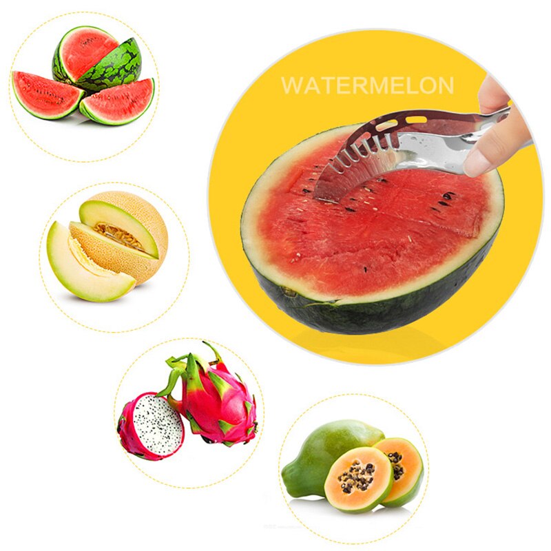 Rustfrit stål vandmelon udskærer frugt kniv skærer is ballers melon skåret forfriskende vandmelon terninger køkkenværktøj