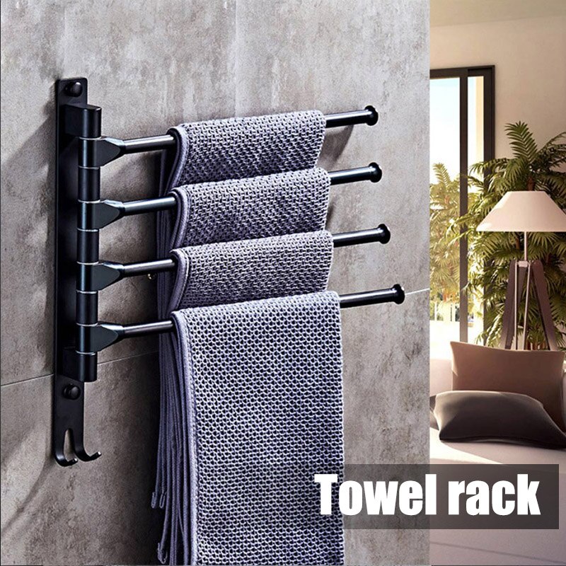 Wall Mounted Towel Rail Holder Stainless Steel Swivel Rack for Bathroom Kitchen _WK