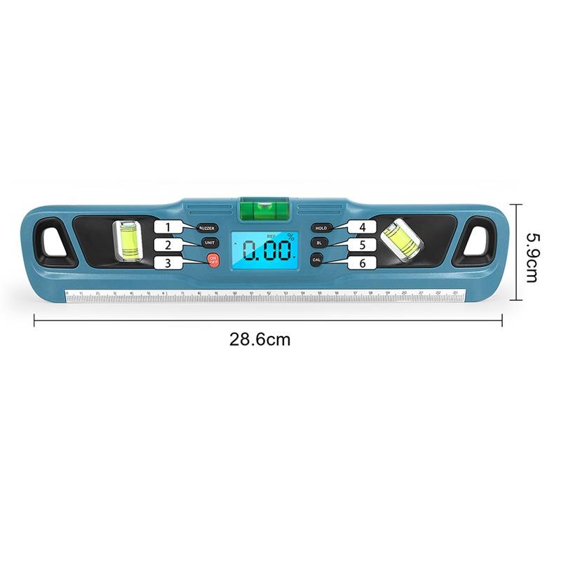 Digital Level Inclinometer HW-200 Electronic LED Display Protractor Measuring Tool Instrument Magnetic Base Digital Level Red: Blue