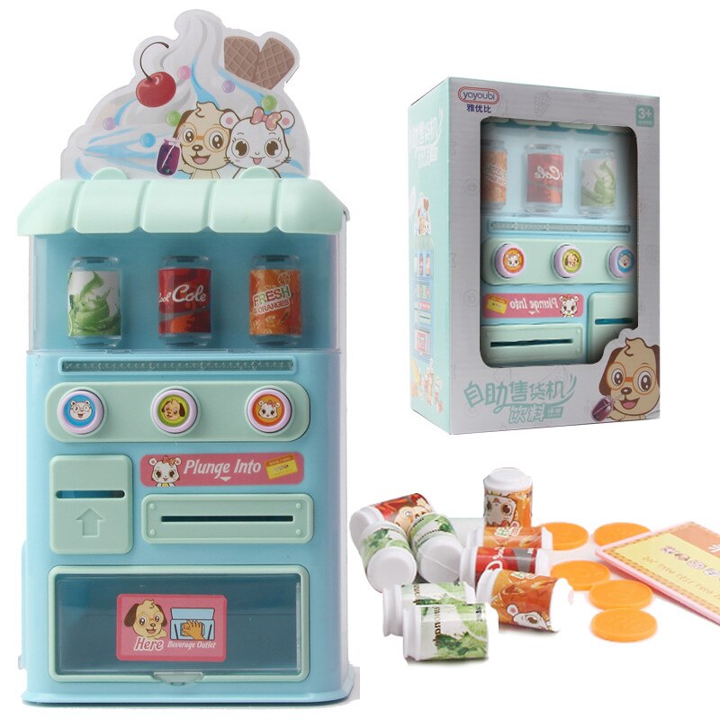 Kinderen Automaat Speelgoed Drinken Machine Snoep Machine Kind Simulatie Speelhuis Automaat Speelgoed Zonder Batterij: green