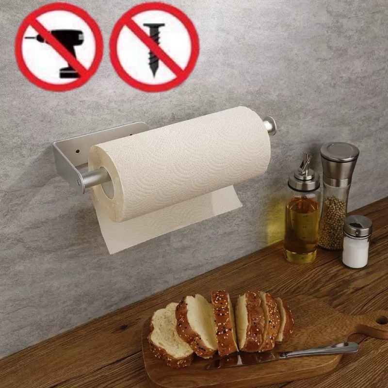 Keuken Papieren Handdoekhouder Zelfklevende Tissue Hanger Toiletrol Dispenser Opbergkast Servetrek Badkamer Accessoires