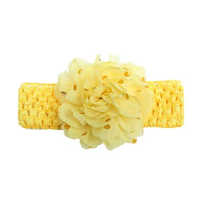 Pailletten Grote Bloemen Elasticiteit Brede Baby Hoofdband 12 Kleuren Haar Accessoires Kinderen Stamping Chiffon Haarband: B