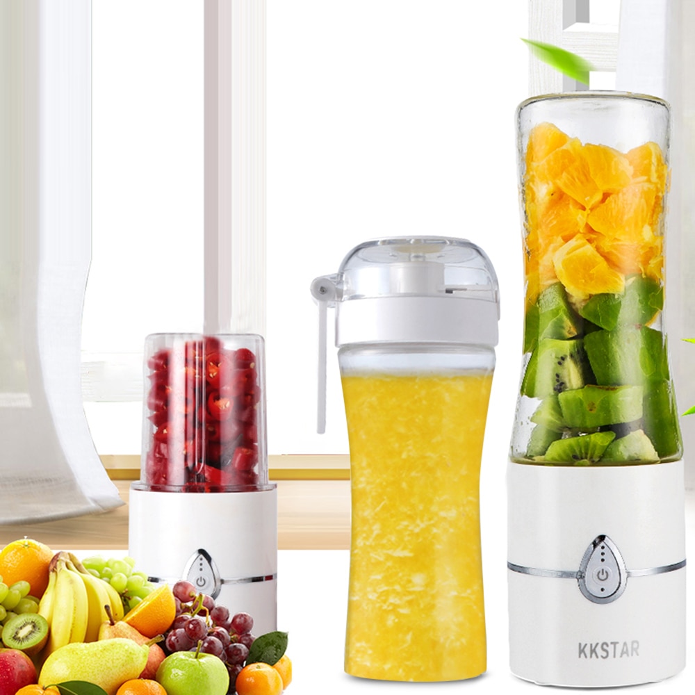 Licuadora eléctrica portátil para frutas, mezclador de jugo de vegetales, taza recargable por USB, máquina licuadora para hacer helados y frutas, botella de agua