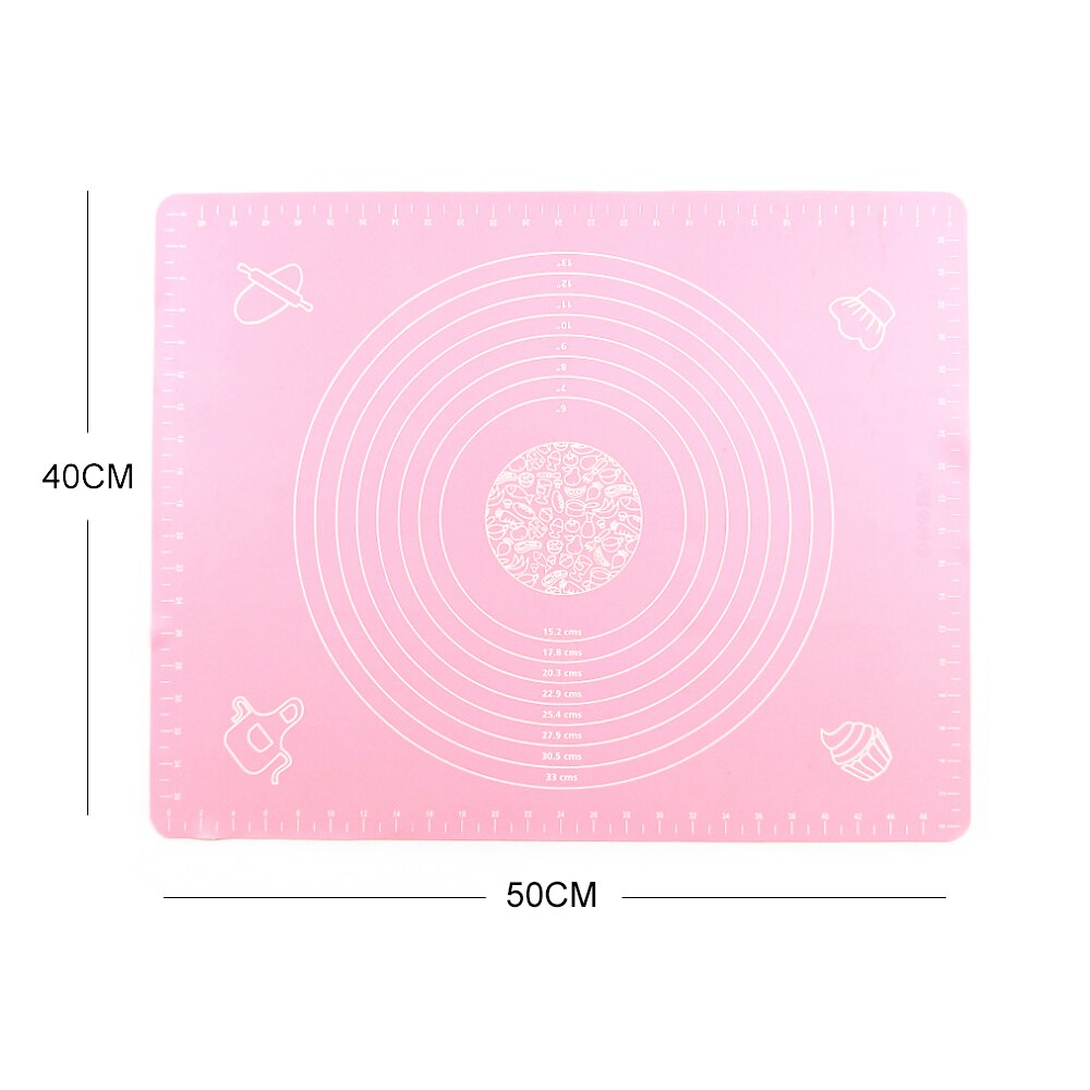 Feuille pour pâte à Pizza, pâtisserie, pâtisserie, ustensiles de cuisine, tapis de cuisson antiadhésif en Silicone: A-PINK - 50 x 40cm