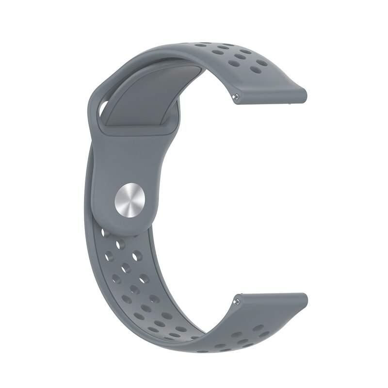 Correa de reloj transpirable para Huawei Honor ES correa de muñeca de silicona suave correa de repuesto accesorios de reloj correa de 20MM: Grey