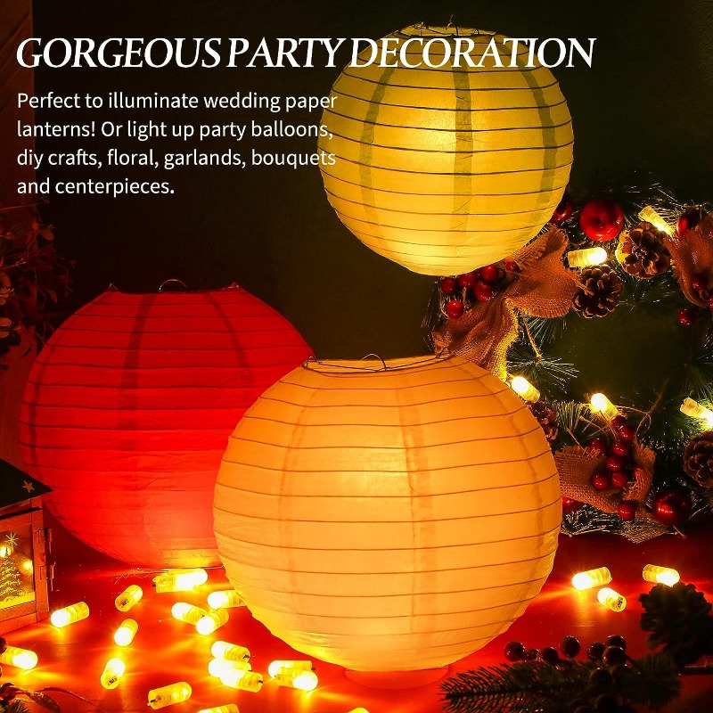 Mini-LED-Lampen für Ballonlaterne, Innenlicht, wasserdicht, Batteriekontrolle, warmweiße Lampen, Hochzeit, Party, Weihnachtsdekoration