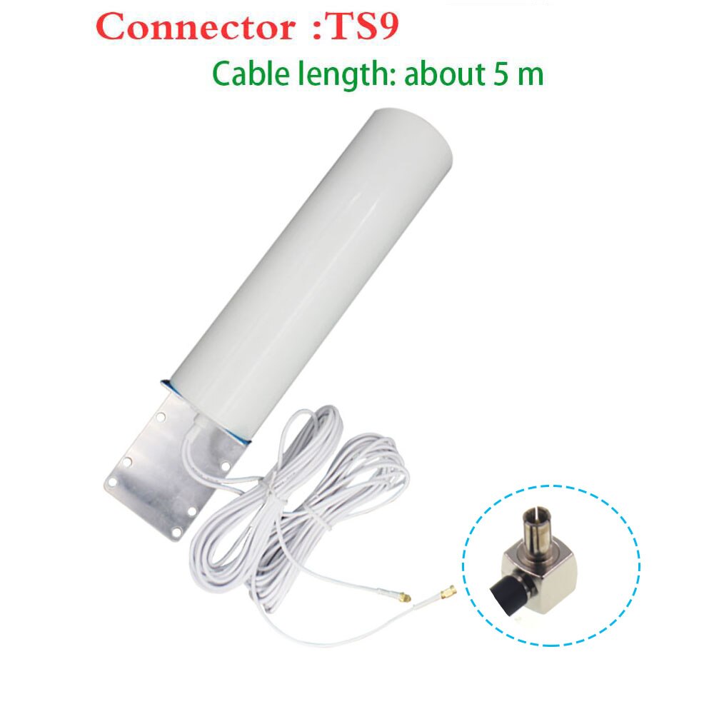 4g lte antena 3g 4g antena SMA-M antena exterior com 10m medidor sma macho crc9 ts9 conector para 3g 4g roteador modem: TS9-5Meter