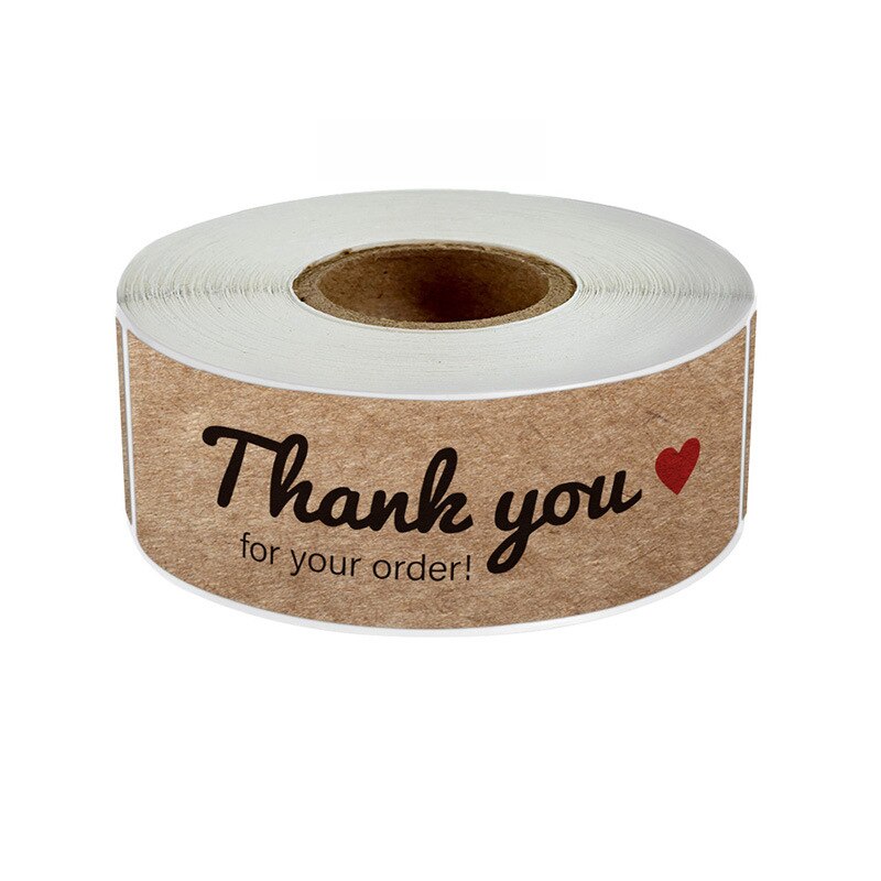 120Pcs Thank you fou your order sticker Kraft paper Handmade decor labels Thank You Stickers Envelope Sealing Stationery Supply: Style 1