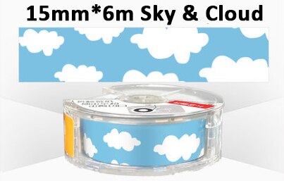 15mm*6meters Thermal Label tape Mini cute sticker for Seabird Label Printer use and office home: Sky and Cloud