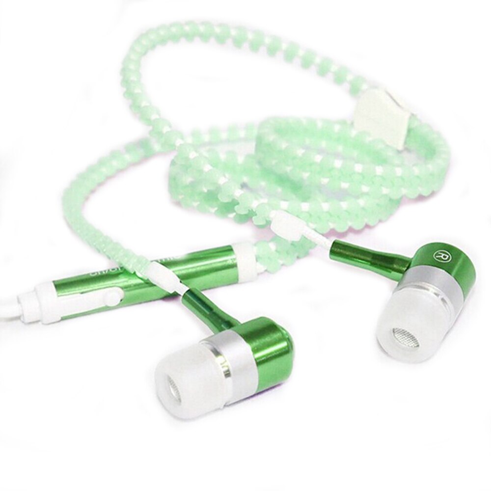 Lichtgevende Headset Muziek Bedrade Koptelefoon Gloeiende Rits Oordopje Sport Oordopjes Voor Iphone Samsung Xiaomi 3.5Mm Headset Plug: D