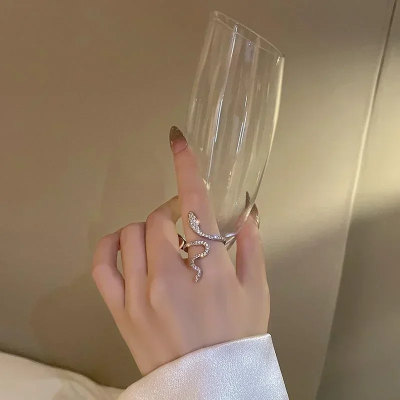 Anillo gótico abierto de serpiente para mujer, anillos ajustables con animales, para reptiles, accesorios de joyería con personalidad Punk, tentáculos de joyería