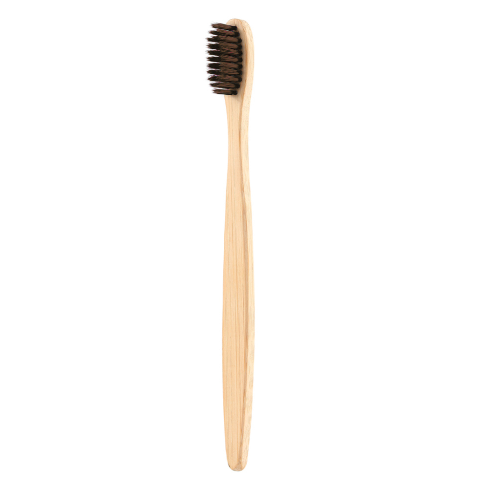 Cepillo de dientes de bambú Natural pelo suave mango de bambú suave cerdas cepillo de dientes adulto adecuado para Gingival frágil: Brown Sharpening