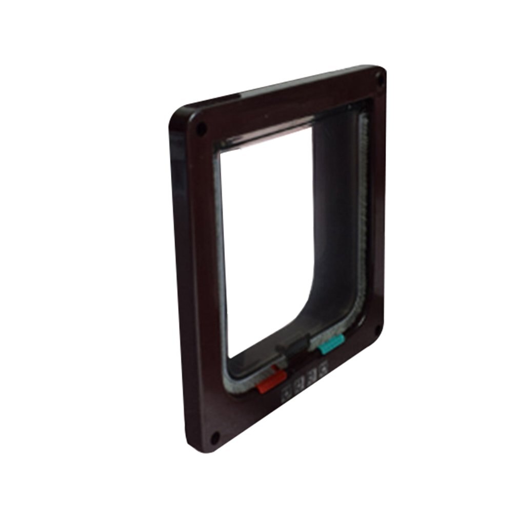 Drzwi skrzydłbyć winnym kota z blokadą drzwi skrzydłbyć winnym bezpieczeństwa dla psa kot kotek małe zwierzę domowe brama zestaw drzwiowy kot drzwi artykuły dla zwierząt: czarny / L