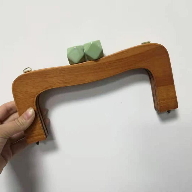 1 sets Rhombus candy clasp Solid Wood Four Colors Wooden Purse Frame With Screws Handmade Diy Bag Parts Obag Frame Purse Handles: light coffee / 4-green