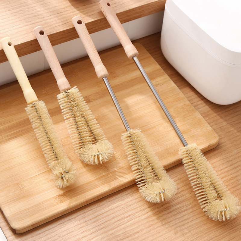 Strumenti per la pulizia della cucina Bottiglie per bevande Lavapavimenti per vetro Spazzola per la pulizia Spazzola per la pulizia delle bottiglie in legno con manico lungo