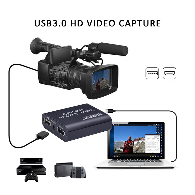 4k live capture-kort hdmi-videoinspelning capture-kort bärbart spelfångstkort för online-sändning