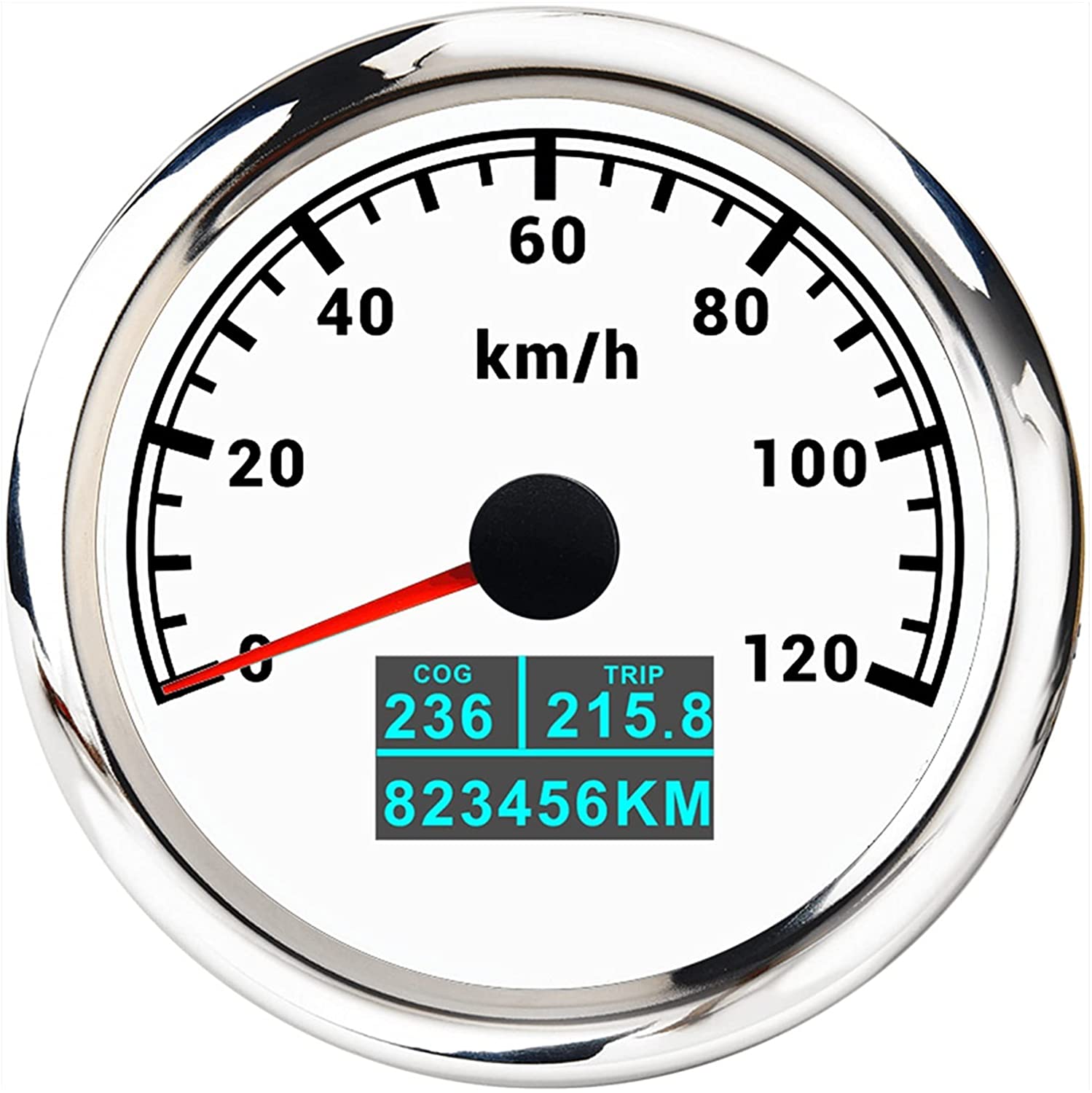 Neue 85mm GPS Tachometer Mit Rot, Grün, Blau, Weiß, Gelb, Cyan, lila Farben Hintergrundbeleuchtung Für Auto Boot Motorrad: 120KWS