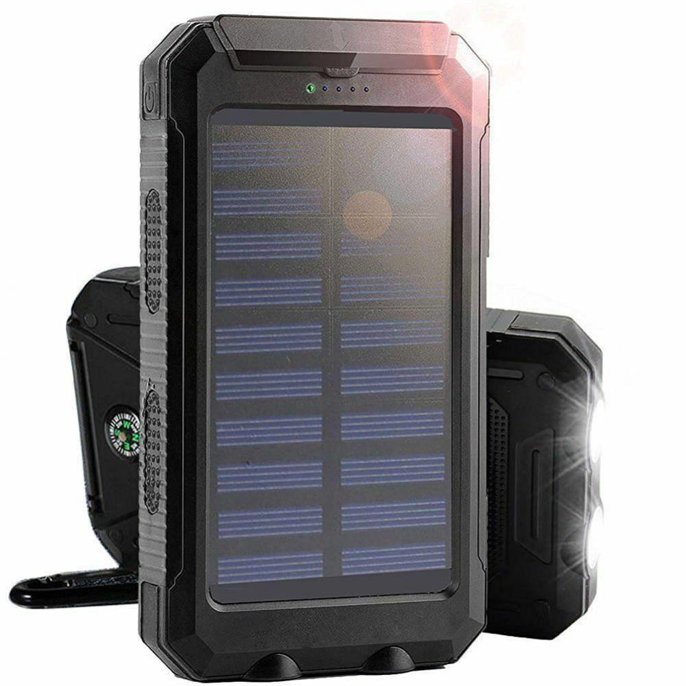 1.5W 5V 2.1A 1A Waterproof LED Light Dual USB DIY Solar Power Bank Case Kits Battery Charger External Box Flashlight Plastic