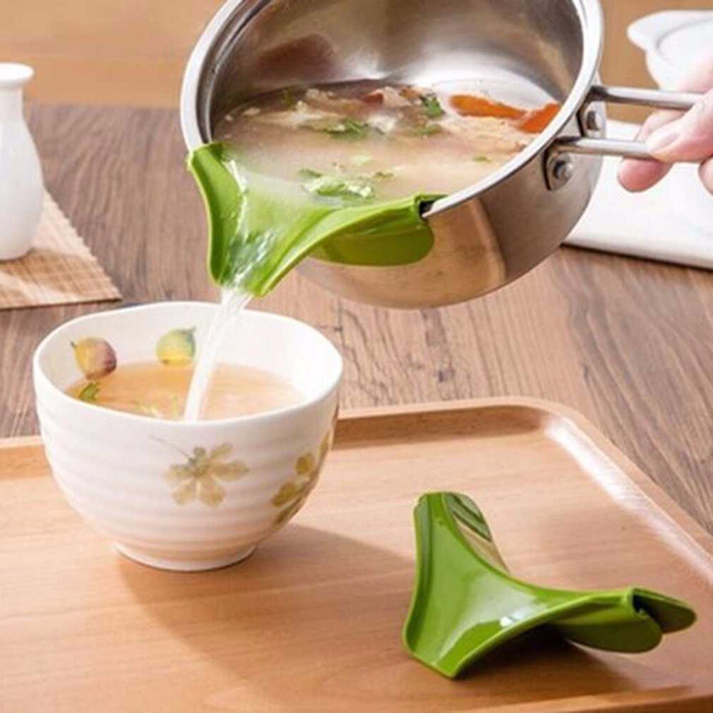 Embudo original antiderrame antideslizamiento de silicona para verter sopa y chorros para ollas, sartenes y tazones y tarros herramienta de cocina