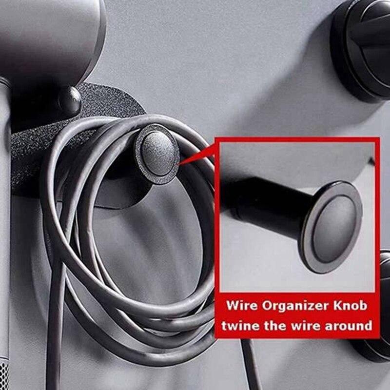 Wall Mounted Holder For Dyson Supersonic Hair Dryer, Self Adhesive Wall Hanging Power Plug Organize