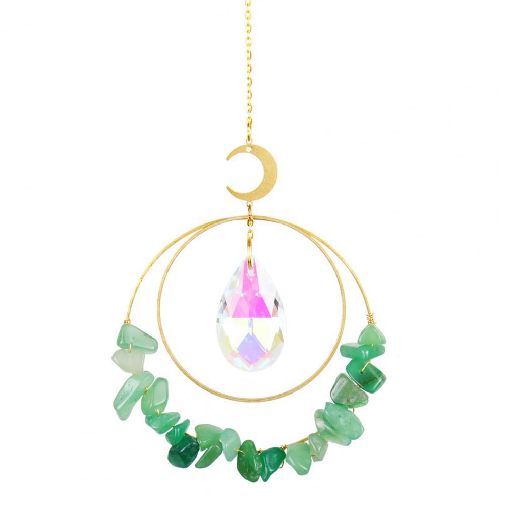 Faux Crystal Pendant Nice-looking Faux Crystal Fairy Decor Pendant Suncatcher Pendant: Green