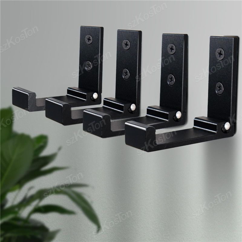 Gancho de pared plegable, bata oculta, toalla, abrigo, gancho de aleación de aluminio para el hogar, cocina, baño, colgador de toallas negro y plateado