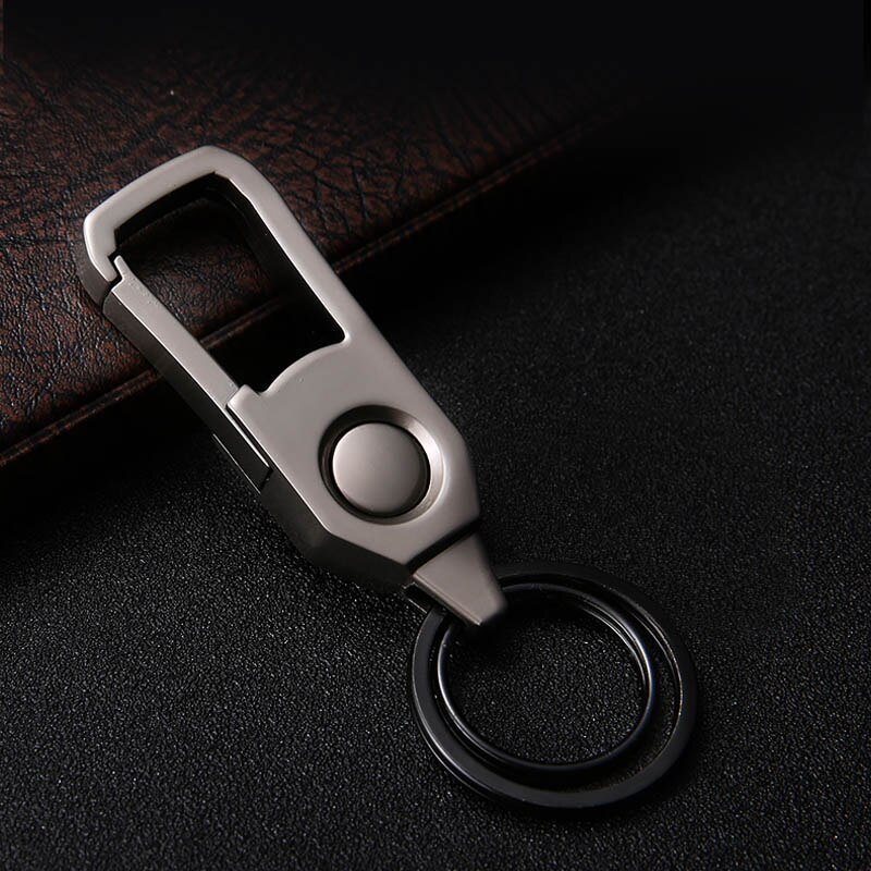 Bycobecy hommes et femmes général métal porte-clés hommes voiture avec lumière pendentif LED porte-clés petit porte-clés organisateur: Black DK05