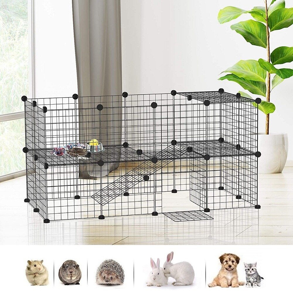 Parc de jeu pour chien, bricolage, Cage pour petit Animal, fil métallique, intérieur et extérieur, Cage Portable pour chien, lapin, chiot, furet, cochon d&#39;inde