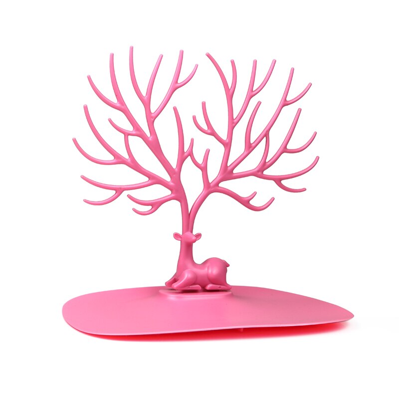 Herten Oorbellen Ketting Ring Hanger Armband Sieraden Display Stand Tray Boom Opslag Rekken Organizer Sieraden Plank Houder: small pink