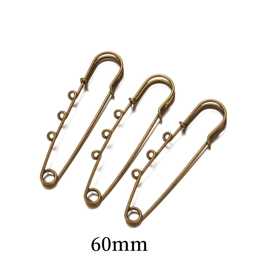 10/20 stücke 50/65/70mm Pflicht Sicherheit Metall Stift Verschluss 3 Löcher Für DIY Brosche Schmuck handwerk Machen Material Handwerk Zubehör: M / Braun