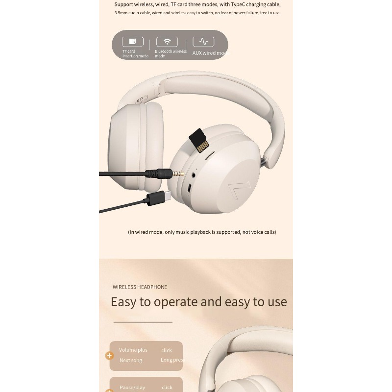 Bluetooth-muziekheadset, draadloze headset, sportoortelefoon met hoge batterij, universeel