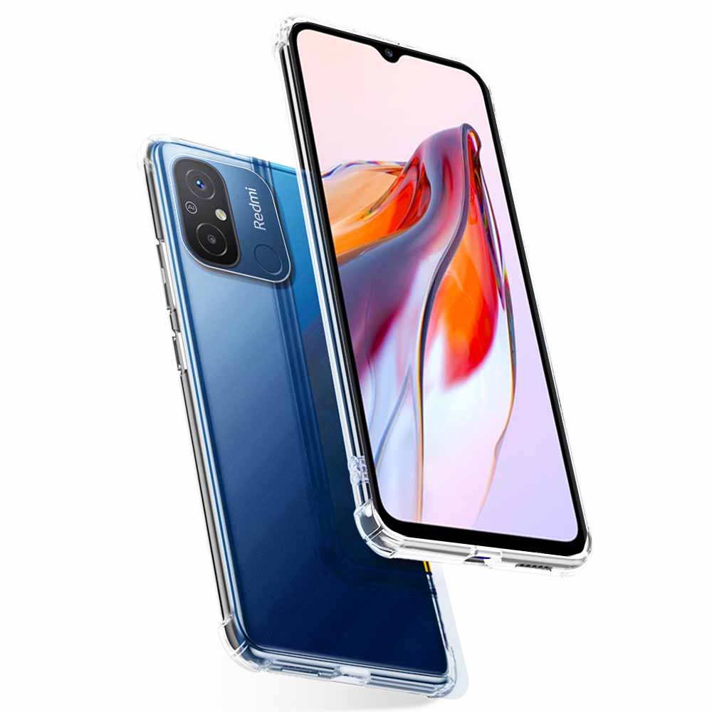Xiaomi redmi 12c hoesje, schokbestendige transparante cover, redmi 12c 12 c c12 redmi 12c 4g gehard glazen cameralensfolie, siliconen fundas