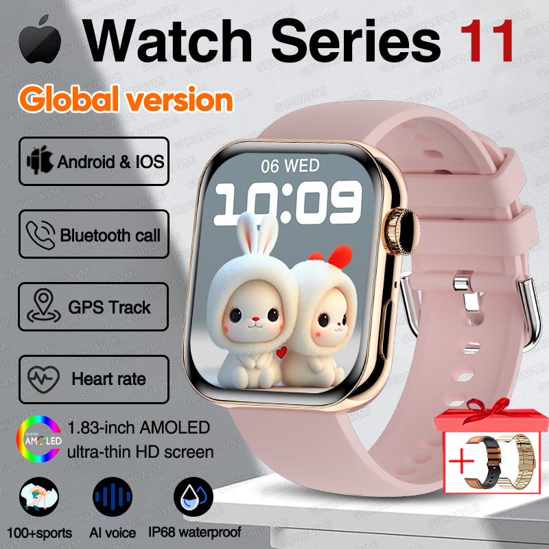Versione globale Moda NUOVO Orologio Serie 11 Uomo Donna SmartWatch GPS Traiettoria Bracciale HD Bluetooth Chiamata sport Orologio impermeabile: Arancione